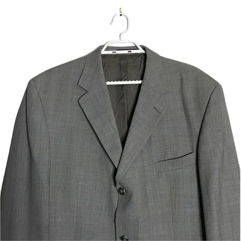 Moores Men Gray Button Front Formal Blazer Jacket